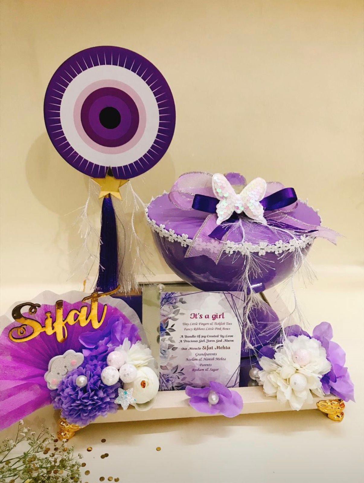 Purple Evil Eye Baby Girl Welcome Hamper