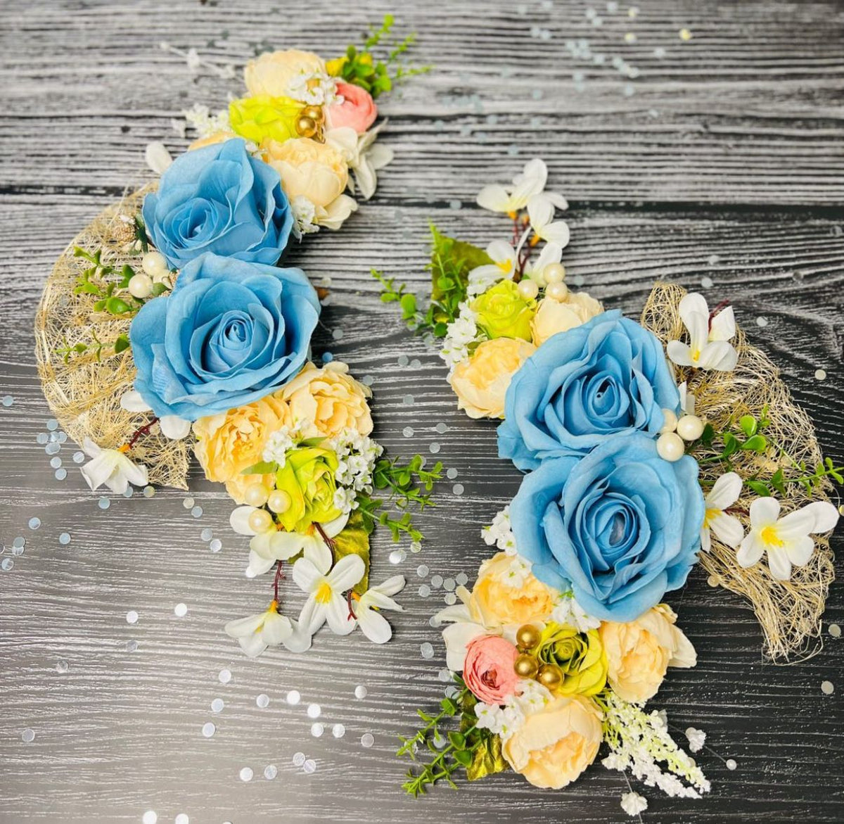 Blue Rose & Pastel Floral Ready-to-Use Bunches