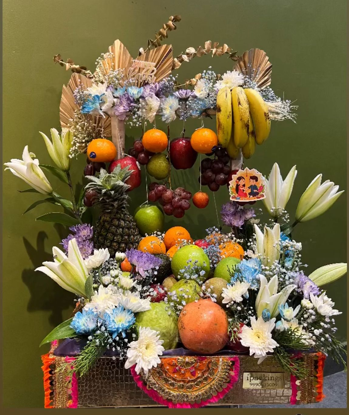 Exquisite Fruit & Floral Basket