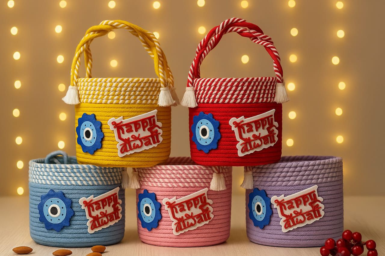 Festive Rope Baskets – Budget-Friendly Diwali Gift