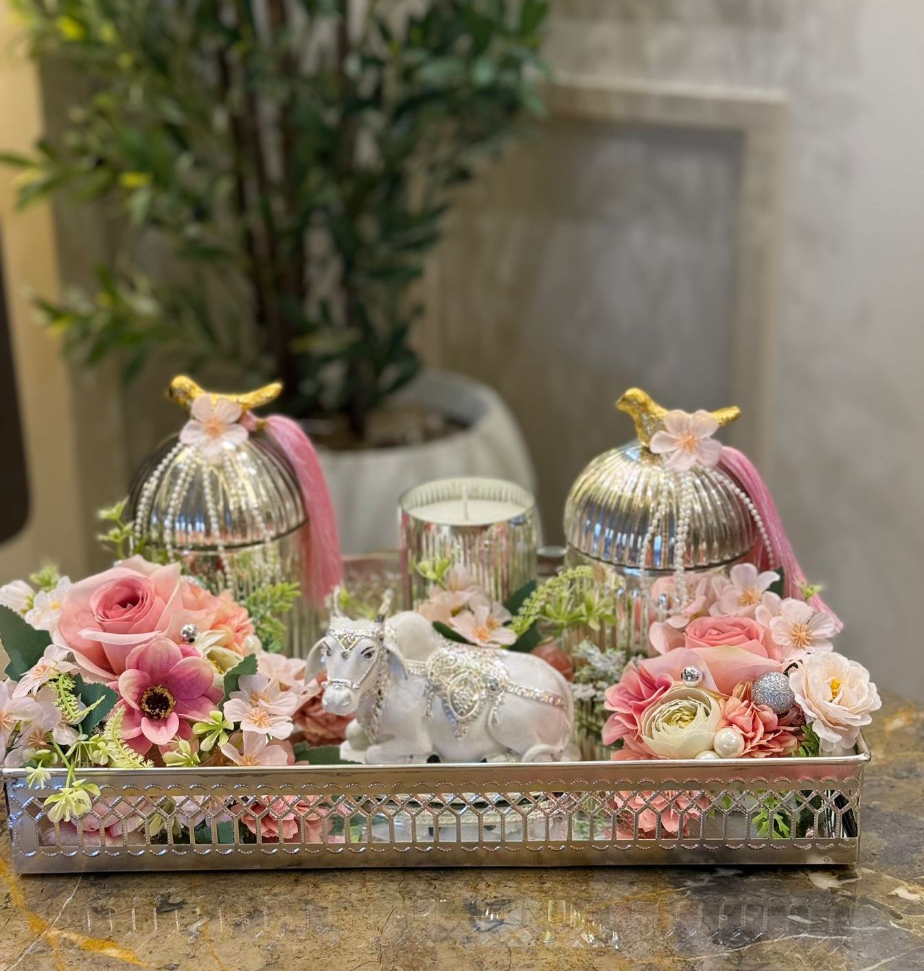Elegant Diwali Silver Tray Hamper