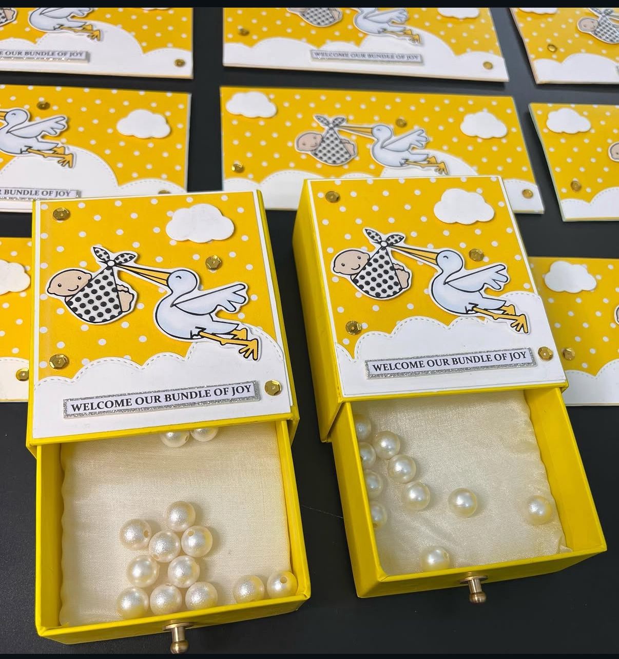 Bundle of Joy Stork Themed Ginni Box & Envelopes