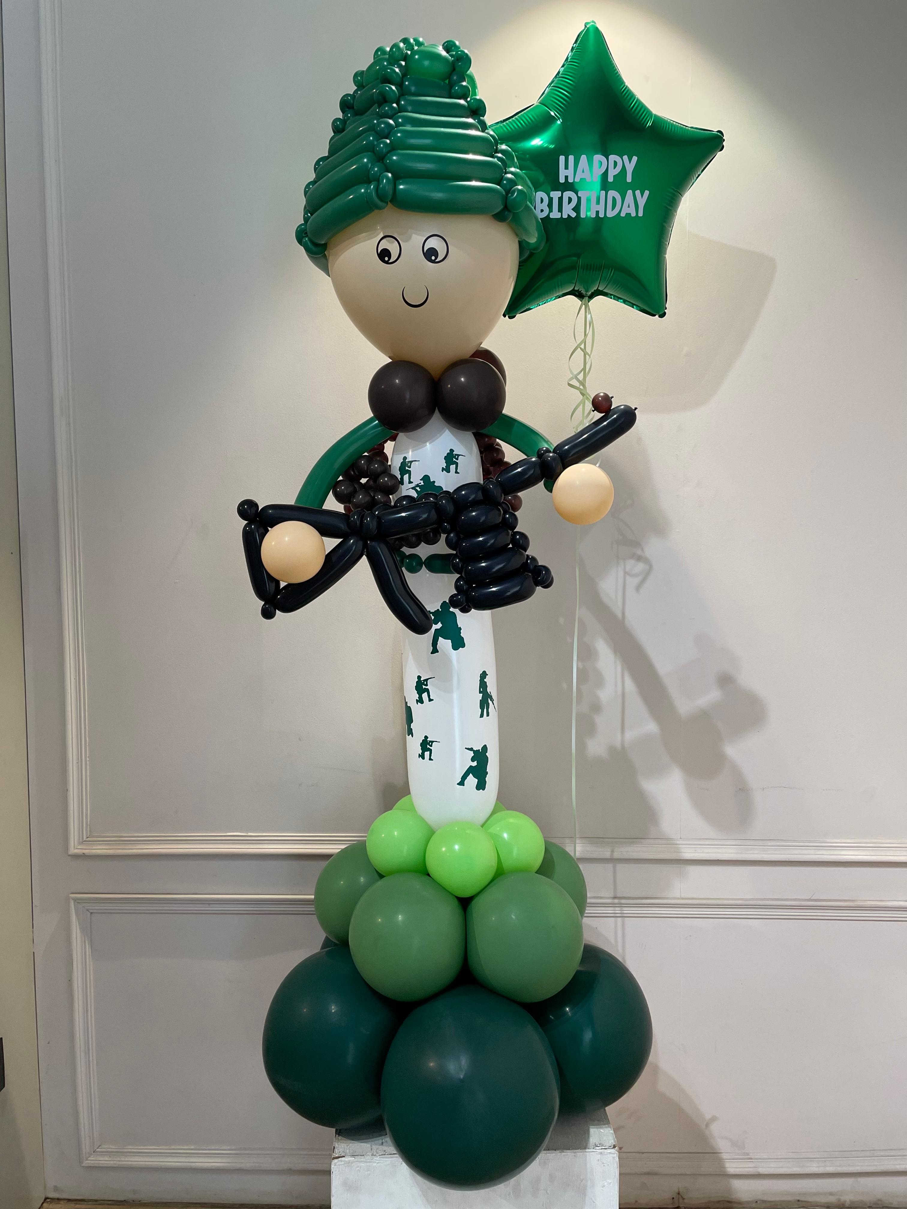 Giant 4ft Army Commando Birthday Balloon Sculpture
