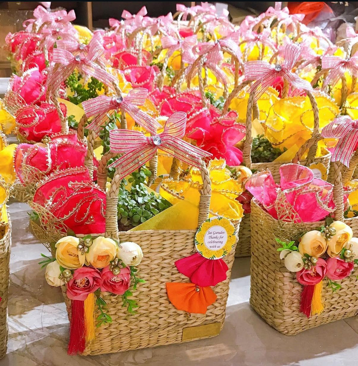 Auspicious Blessings Chowki & Satsang Favor Baskets
