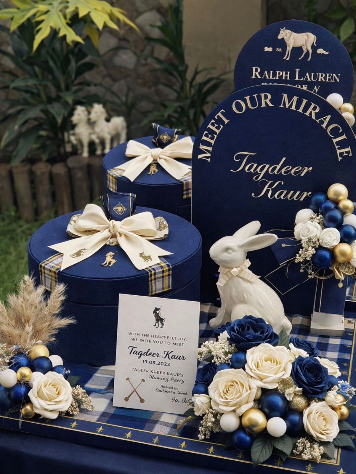 Royal Navy Blue Luxury Baby Naming Ceremony