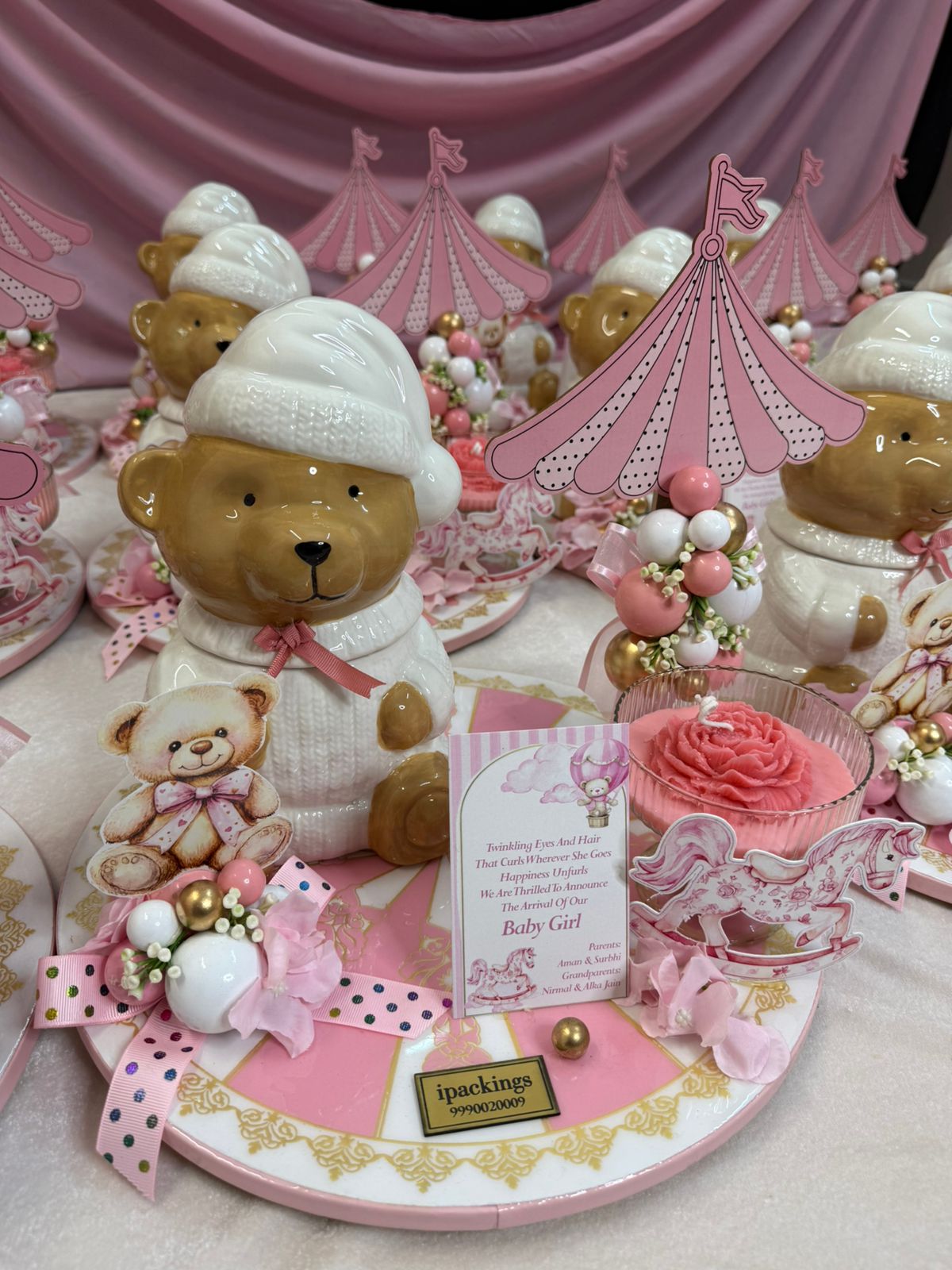 Pink Teddy Theme Keepsake Set